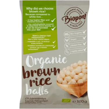 bio extrudált barna rizsgolyó enyhén sós 100 g