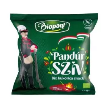 bio kukorica snack pandúr szív erős paprikás ízesítéssel 45 g